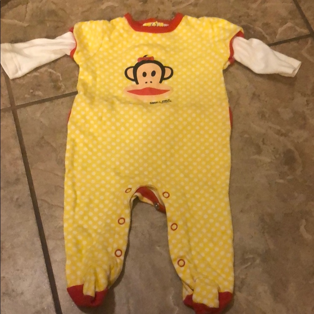 Paul Frank Footed-Ruffle Bum Onesie